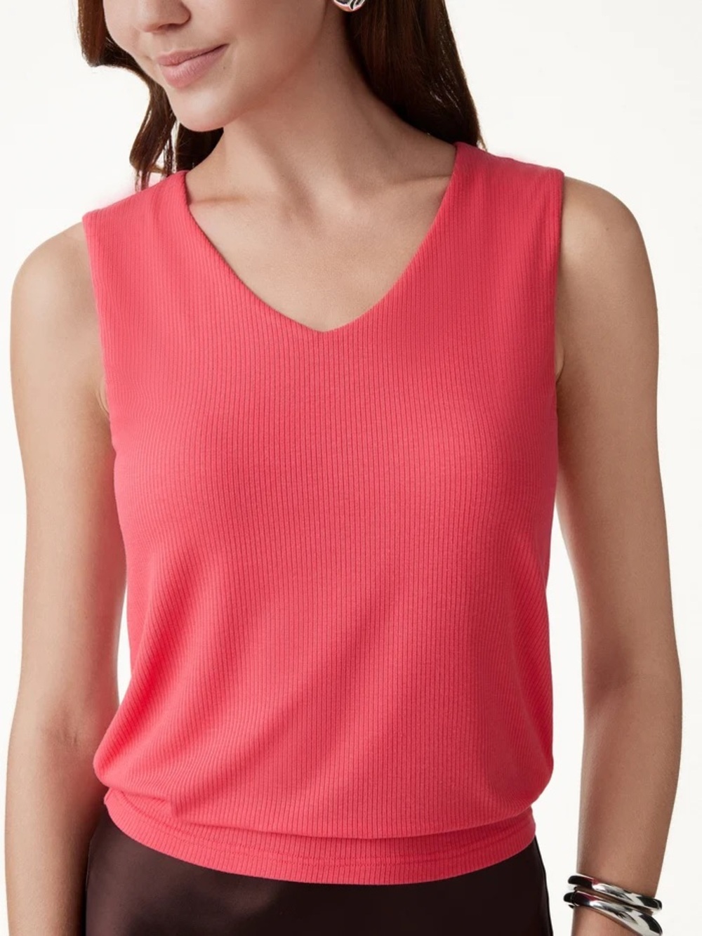 OGL NWT Med CoolTouch Ease V-Neck Wide Shoulder Bra Tank Beautiful Teaberry Red!